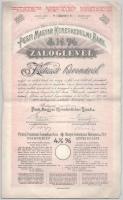 1910 Budapest 1910. "Pesti Magyar Kereskedelmi Bank" 4 1/2% záloglevele 2000K-ról, szárazp...