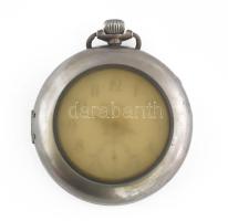 Ezüst nagy méretű (Ag) zsebóra jelzett, hibátlan számlappal, működik d: 60 mm + hozzá fém óratok