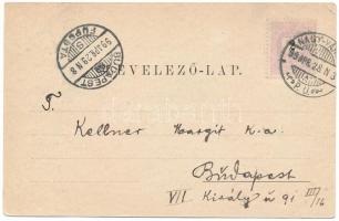 1899 (Vorläufer) Nagyvárad, Oradea; mozaiklap 4 képpel: Püspöki palota, Kereskedelmi csarnok, Törvén...