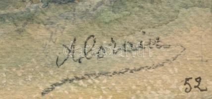 Alorain jelzéssel: Ales, erőd, Franciaország. Akvarell, ceruza, papír, 24x32 cm