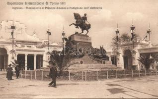 Turin 1911 International Exhibition entrance with Monument to Prince Amedeo and the Pavilion of Electricity
