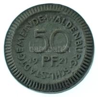 Németország / Weimari Köztársaság / Waldenburg 1921. 50pf zöld porcelán helyi érme T:VF Germany / Weimar Republic / Waldenburg 1921. 50 Pfennigs green porcelain local coin C:VF
