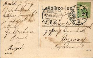 1907 Nagyvárad, Oradea; Bémer tér a Szigligeti Színházzal, villamos, üzletek. W. L. 960. / square, t...