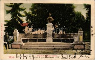 1905 Arad, Erzsébet királyné (Sisi) szobra. Ifj. Klein Mór kiadása / statue of Elisabeth of Austria (Sissi) (EK)