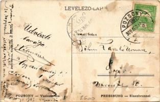 1909 Pozsony, Pressburg, Bratislava; Vaskutacska, Ferdinánd király vasfürdő. Josef Skoda kiadása / E...