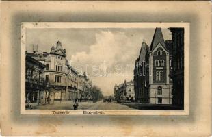 1911 Temesvár, Timisoara; Hunyadi út, Casino, villamos. Ideal W. L. Bp. No. 6668. / street, casino, tram. Emb. frame (fl)