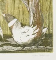 Kádár Katalin (1951- ): Ellenfelek. Színes rézkarc, papír, jelzett, üvegezett fakeretben, 19×29 cm