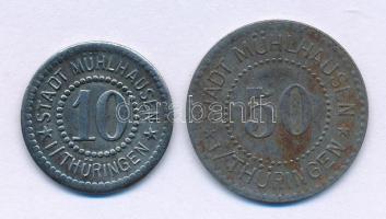 Német Birodalom / Mühlhausen - Thüringen 1917. 10pf Fe + 50pf Fe szükségpénz T:VF, patina
German Em...