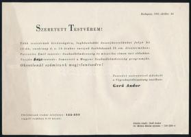 1945 Bp., Szabadkőműves meghívó