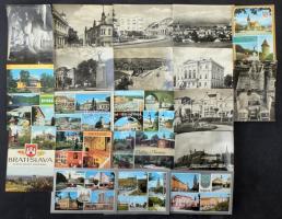 Kb. 200 db MODERN retro Felvidék képeslap, fekete-fehér és színes lapok vegyesen, 1950-1990 között (Tátra nincs benne) / 200 modern coloured and black and white Upper Hungary town postcards