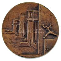 Tóth Sándor (1933-) 1992. "Tiszalök város" bronz emlékérem címeres bőr tokban (65mm) T:AU
