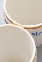 Hollóházi pálinkás készlet, Kézzel festett, jelzett, egy pohár sérült, hat személyes