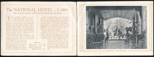 1927 National Hotel Cairo Egypt prospektus + 1 db képeslap