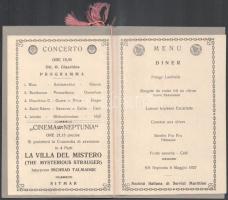 1927 Sitmar - Societá Italiana di Servizi Marittimi 3 db menükártya + Sitmar hajó alaprajza