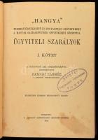 Balogh Elemér (szerk.): ,,Hangya" ügyviteli szabályok. I. kötet. Bp., 1934, ,,Hangya" Szövetkezeti Központ (Pallas-ny.), 243+(1) p. Kilencedik, újonnan átdolgozott kiadás. Kiadói aranyozott egészvászon-kötés, kissé kopottas borítóval, helyenként foltos lapokkal. (Ritka!)