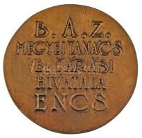 1975. "1945 1975 / B.A.Z. Megyei Tanács Vb. Járási Hivatala Encs" bronz emlékérem (98mm) T...