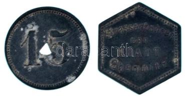 Németország / Weimari Köztársaság / Heidelberg DN(~1920) "Strassenbahn" Zn villamos bárca + DN(~1920) 15pf Zn szükségpénz T:VF, patina Germany / Weimar Republic / Heidelberg ND(~1920) "Strassenbahn" Zn tramway token + ND(~1920) 15 Pfennigs Zn necessity money (notgeld) C:VF, patina