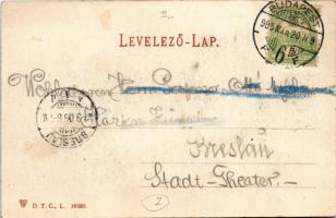 1905 Budapest, Lánchíd, látkép, Szent István Bazilika, a Széchényi téren a Dunával párhuzamosan a pa...