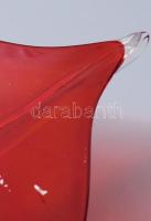 Bordó kínáló tál. Formába öntött cseh üveg. Hibátlan 49x28 cm