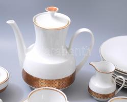 Winterling Marktleuthen teás és reggeliző készlet, Hat személyes. Aranyozott, jelzett, kopásokkal, +...