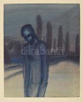 Én jelzéssel: Alak. Akvarell, papír. Paszpartuban, 26x21 cm