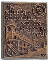 Bognár György (1944-) 1991. "76. Küldött Közgyűlés Mosonmagyaróvár OMBKE" egyoldalas bronz plakett (48x40mm) T:AU