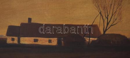 Kurucz D. István (1914-1996): Tanya. Olaj, vászon, jelezve jobbra lent, restaurált, fakeretben, háto...