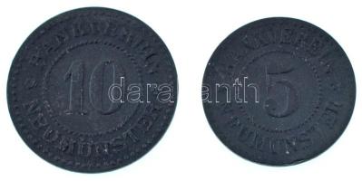 Német Birodalom / Neumünster DN(~1917) 5pf Zn + 10pf Zn szükségpénz T:VF German Empire / Neumünster ND(~1917) 5 Pfennigs Zn + 10 Pfennigs Zn necessity money (notgeld) C:VF
