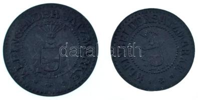 Német Birodalom / Neumünster DN(~1917) 5pf Zn + 10pf Zn szükségpénz T:VF
German Empire / Neumünster...