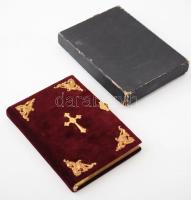 Stampay János: Kath. egyházi énekek, imák és temetési szertartások. Rendkívül díszes, rézveretes, bársony-kötés, aranyozott lapélekkel, tokban.