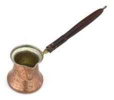 Réz kávékiöntő fa nyéllel 25 cm