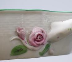 Herendi virág mintás négy rekeszes tartó. Kézzel festett, jelzett, kopással 33x24 cm