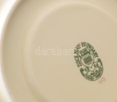 Zsolnay pillangó mintás teás csésze aljjal. Kézzel festett, jelzett, kopásnyomokkal