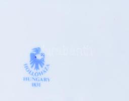 3 db Hollóházi Szász Endre által tervezett dekorral díszített porcelán bonbonniere. 14 cm, tálka 14 ...