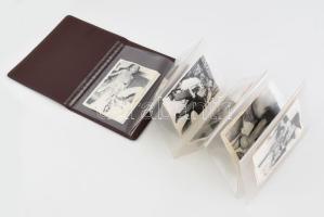 14 db retró erotikus, pornó fotó, leporellószerű albumban, 10,5x7,5 cm