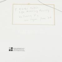 Tommy Vig (1938-): Élethű tükör. Vegyes technika, papír, jelzett a hátoldalán. Üvegezett fakeretben....