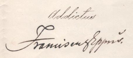 1859 Nagyvárad, Szaniszló Ferenc (1792-1869) váradi püspök aláírása egy egyházi dokumentumon, a vára...