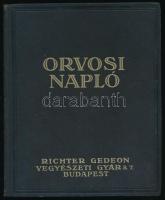 1934 Richter Gedeon Vegyészeti Gyár R.T. Orvosi napló. Bp., Posner-ny. Kiadói aranyozott egészvászon-kötés, jó állapotban, részben kitöltve.