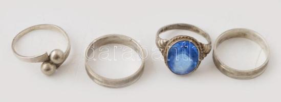 4 db ezüst (Ag) gyűrű, jelzettek 10,2 g