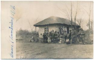1917 Amara, Baile Amara; local people with German soldiers and cattle. photo (glue marks)