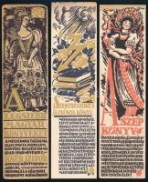 3 db díszes Kner könyvjelző, szignó: Örkényi