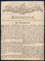 1778 Pénzátváltási táblázat német nyelvű felirattal