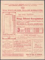 1929 53. Magyar Kir. Állami Sorsjáték plakátja, hajtott