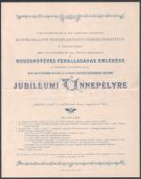 1894 Kolozsvár, Kolozs Monostori M. Kir. Gazdasági Tanintézet 25 éves jubileumi ünnepségének díszes meghívója programmal, hajtott