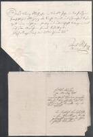 1790-1850 5 db régi kézzel írt dokumentum, német nyelvű, nem összetartozó darabok, közte viaszpecsétes