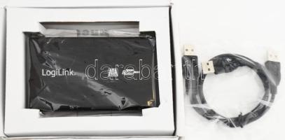 LogiLink 2,5" SATA HDD USB2.0 külső drive aluminium ház eredeti dobozában, leírással, új állapot