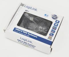 LogiLink 2,5" SATA HDD USB2.0 külső drive aluminium ház eredeti dobozában, leírással, új állapo...