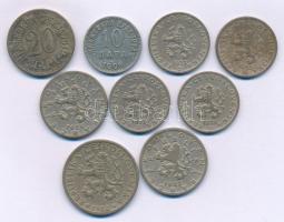 Csehszlovákia 1921-1924. 20h - 1K (7db,6xklf) + Montenegró 1906. 10p + 20p T:VF-F, anyaghiány Czechoslovakia 1921-1924. 20 Haleru - 1 Koruna (7pcs,6xdiff) + Montenegro 1906. 10 Para + 20 Para C:VF-F, missing material