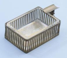 Hamutál, kivehető üveg betéttel ca 1920 réz, üveg 10 cm