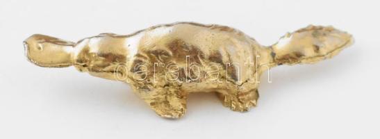Kacsacsőrű emlős réz figura 8 cm